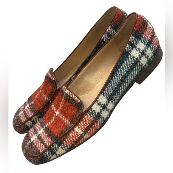 SOLD ❤️ KATE SPADE NEW YORK | Wool Plaid 1/4” Heeled Loafers Flats Shoes, Women - Picture 7 of 9